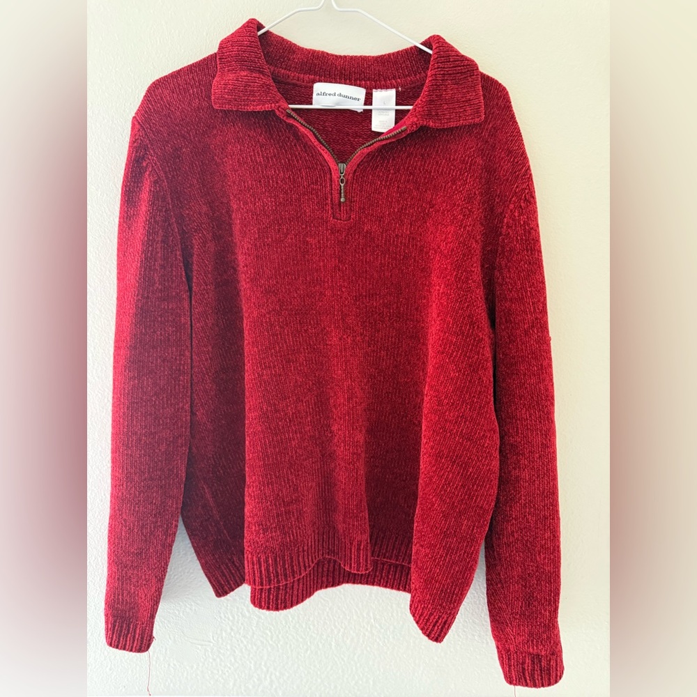 Alfred Dunner Rich Red Zip-Up Sweater